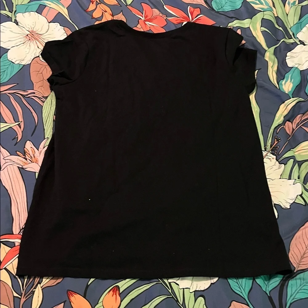 Girls black and neon basketball print tee new